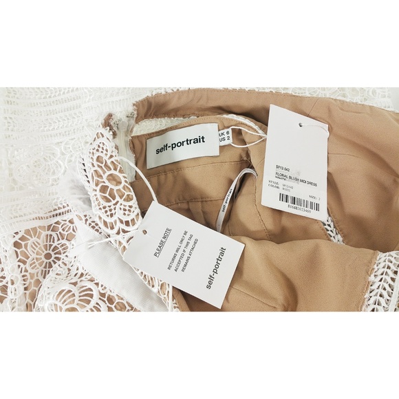 SELF-PORTRAIT White Floral Blush Lace Midi - Picture 4 of 7